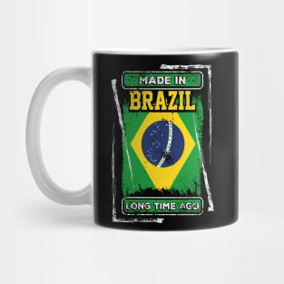 Brazil Flag Born Distressed Novelty Gift Mug